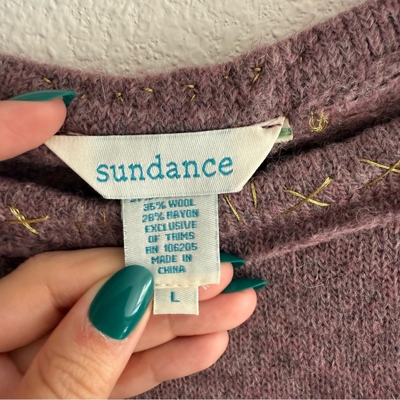 Sundance Purple Wool Blend Bell Sleeve Sweater Size Large Womens Boho Lagenlook - Picture 6 of 8